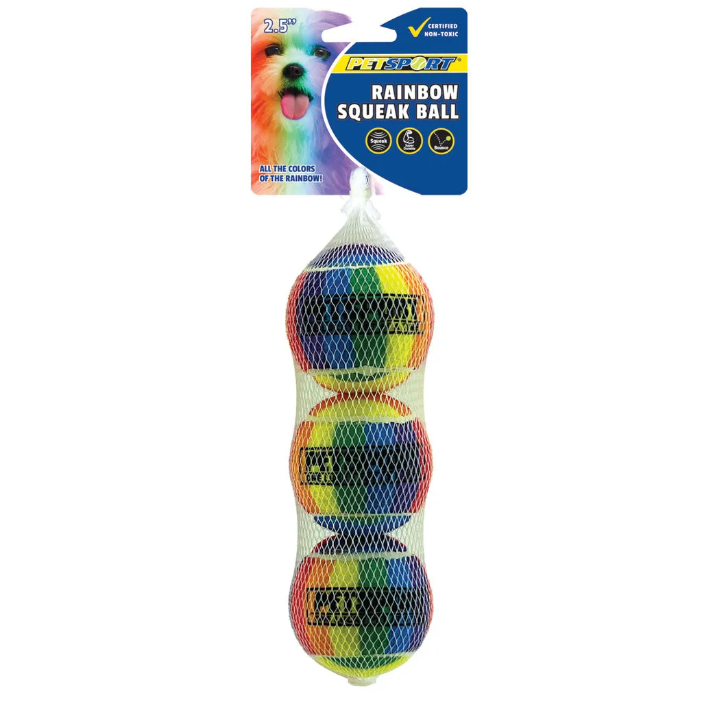 Petsport USA Rainbow Squeak Ball Dog Toy