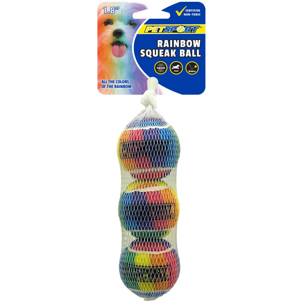 Petsport USA Rainbow Squeak Ball Dog Toy