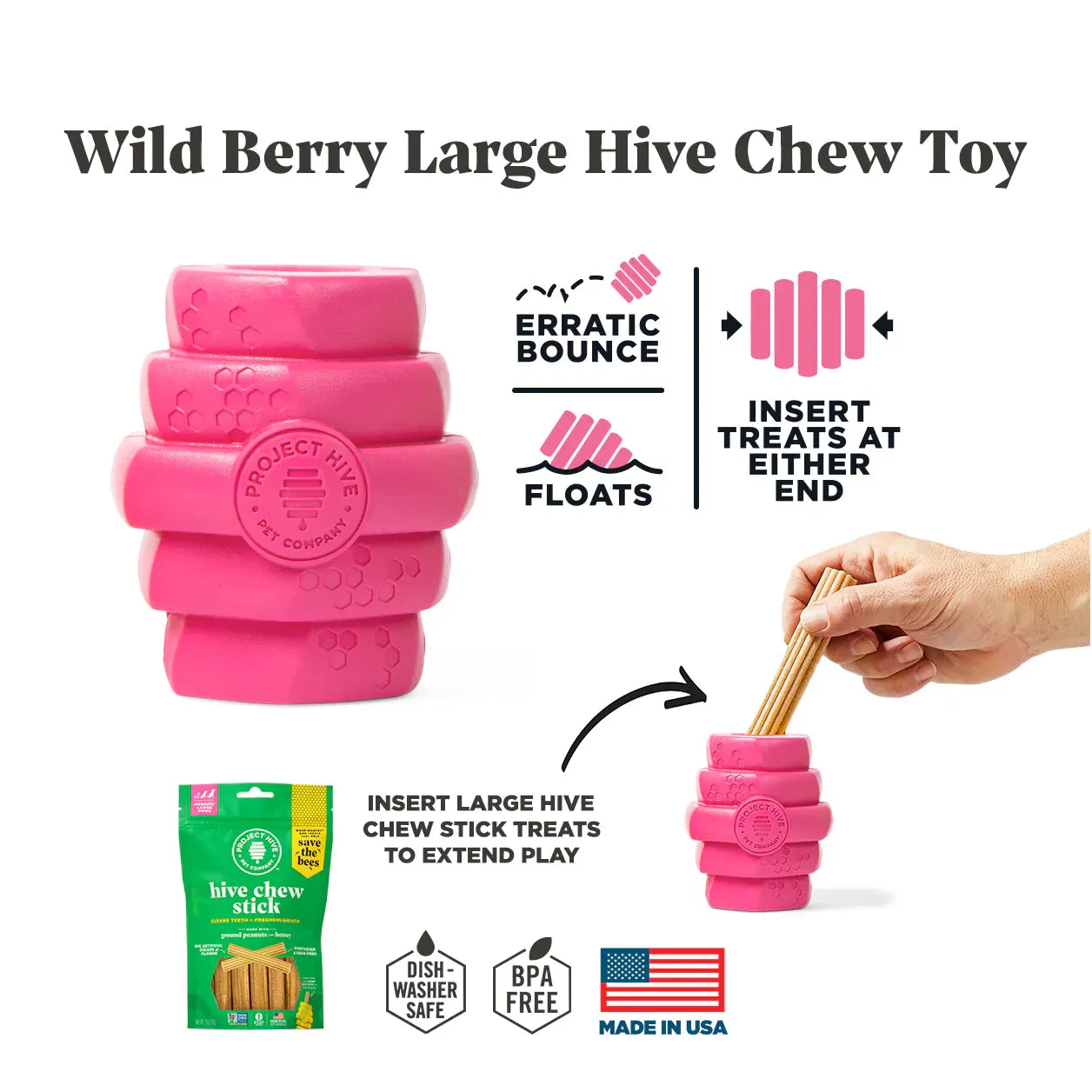 Project Hive - Hive Chew Toy - Wild Berry Scent (For Dogs)