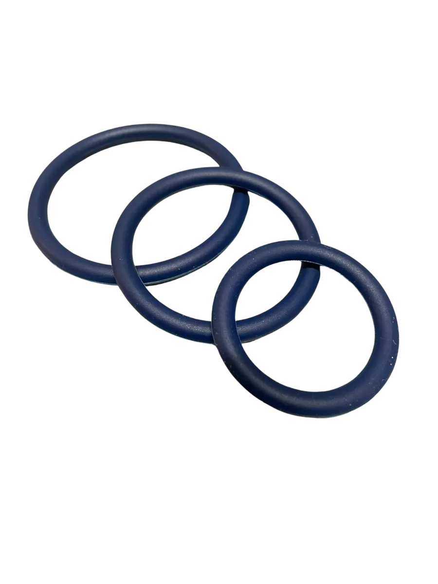 ruff GEAR Silicone Cock Ring 3 Pack Space Blue