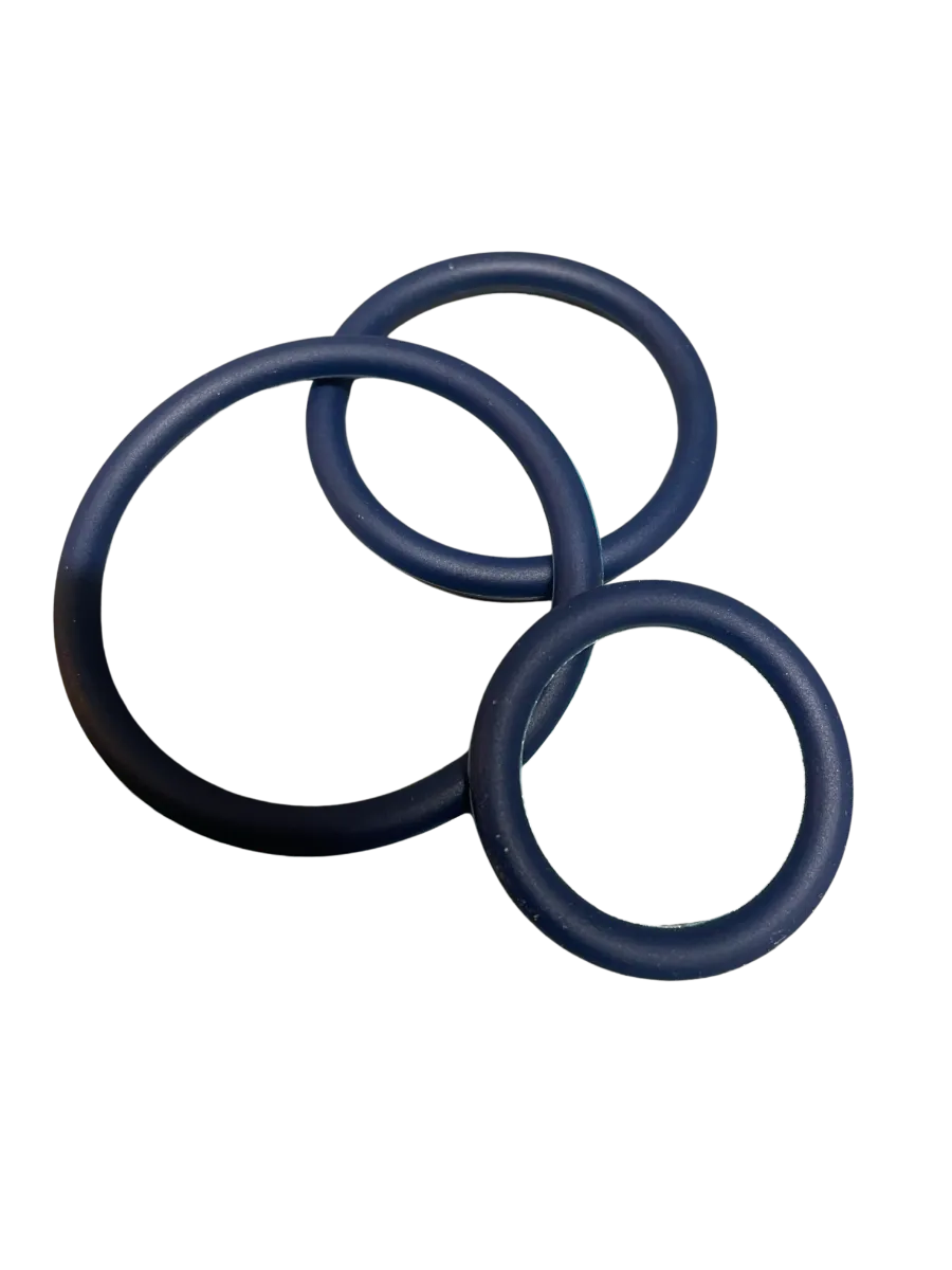 ruff GEAR Silicone Cock Ring 3 Pack Space Blue