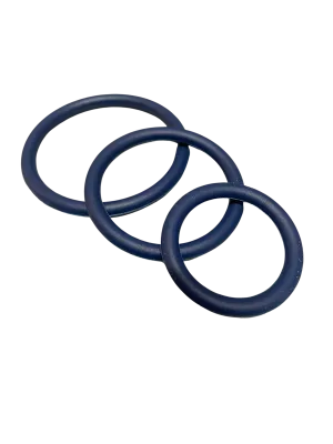 ruff GEAR Silicone Cock Ring 3 Pack Space Blue