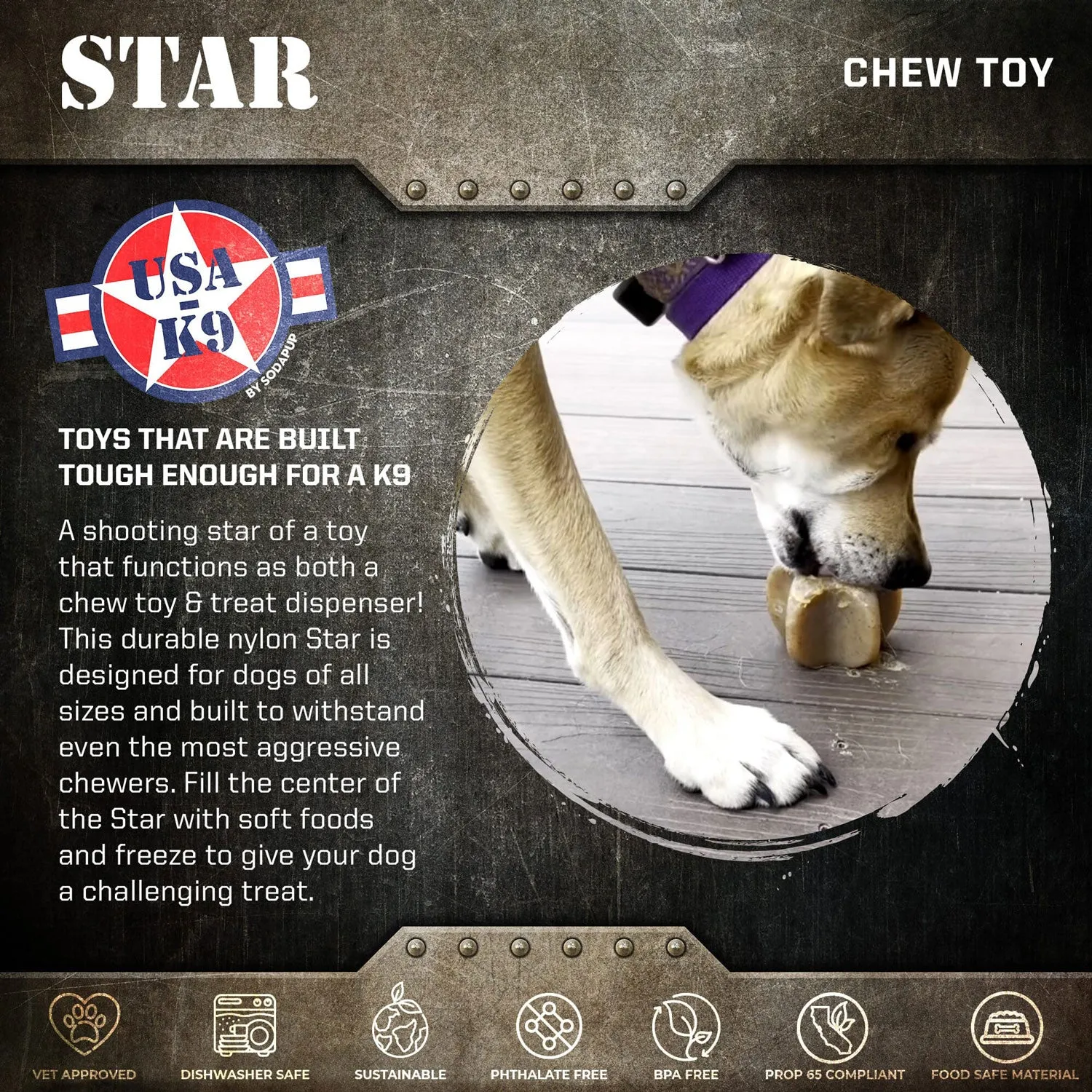 SodaPup Nylon Star Dog Chew Toy