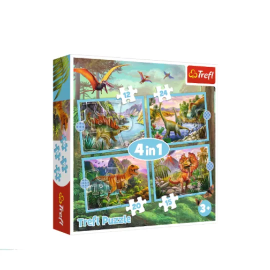 Trefl 4in1 Puzzle Unique Dinosaurs