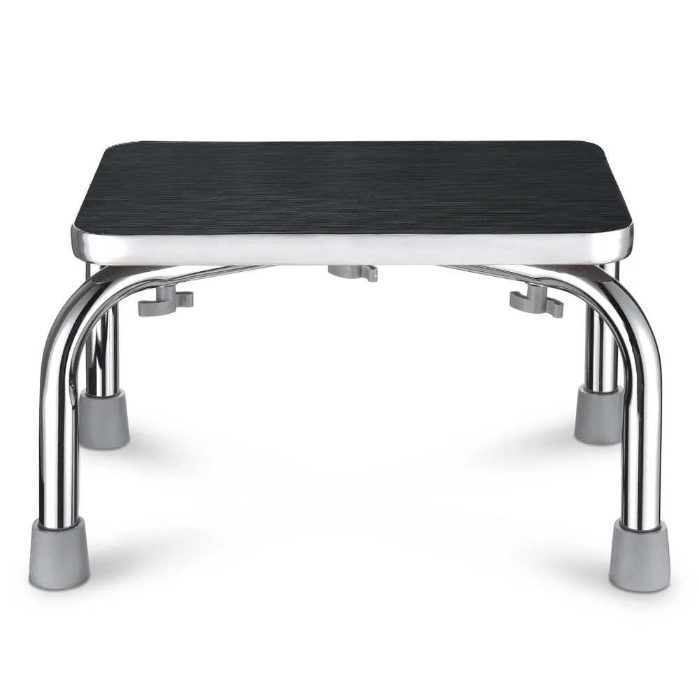 Yescom Medical Single Step Stool Footstool Chrome Steel Non-skid Rubber