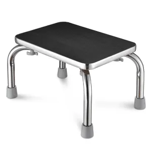 Yescom Medical Single Step Stool Footstool Chrome Steel Non-skid Rubber