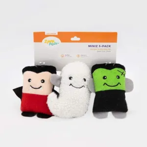 Zippypaws Halloween Miniz Monsters Toy For Dogs (3-Pack)