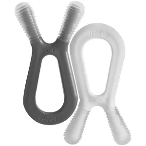 ZoLi Bunny dual nub Teethers Grey White